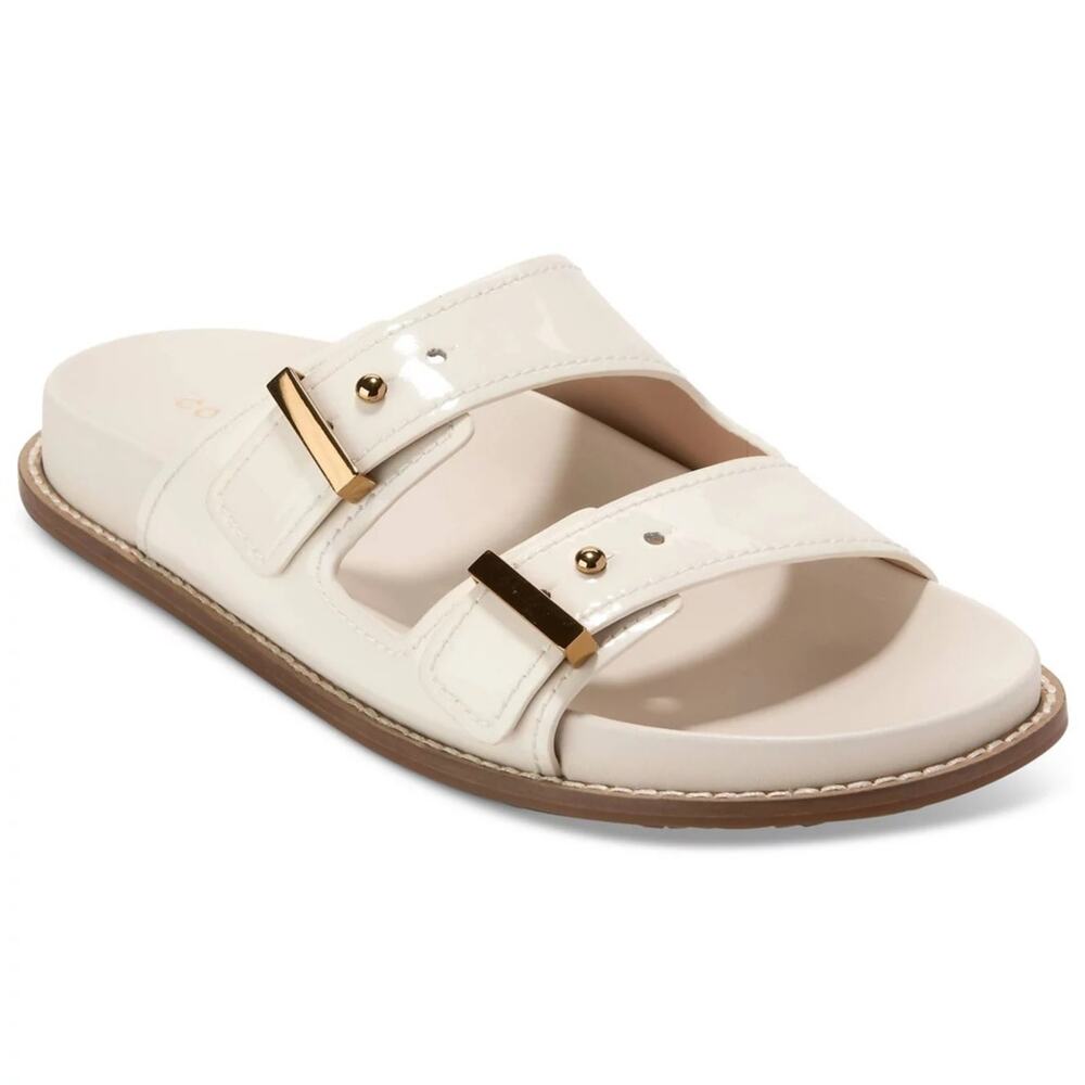 Cole Haan Women's Marisol Footbed Sandals Ivory Patent Leather Size 9